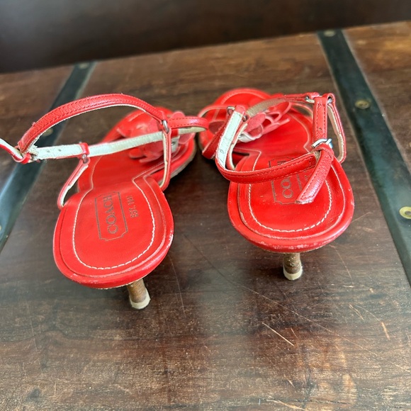 Coach Red Flower Sandals - Picture 2 of 3